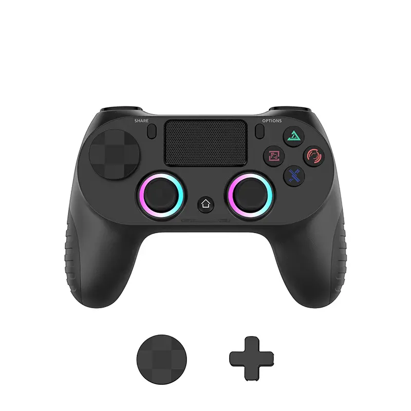 Wireless RGB Gaming Controller for PS4, PC, Android, iOS & Steam, Bluetooth 5.0, Hall Effect Anti-Drift Joysticks, Linear Triggers, TURBO Rapid Fire, 9-Color RGB Lighting, 600mAh Rechargeable Battery, 3.5mm Headphone Jack (Not Compatible with PS5)