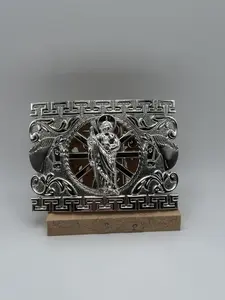 Silver San Judas belt buckle