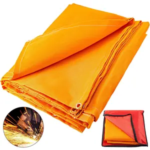 Father's Day Gift VEVOR 8 x 10 Ft Welding Blankets Orange Fiberglass Blanket Portable Fiberglass Fire Retardant Blanket Welding Mat Welding Fireproof Thermal Resistant Insulation With Carry Bag