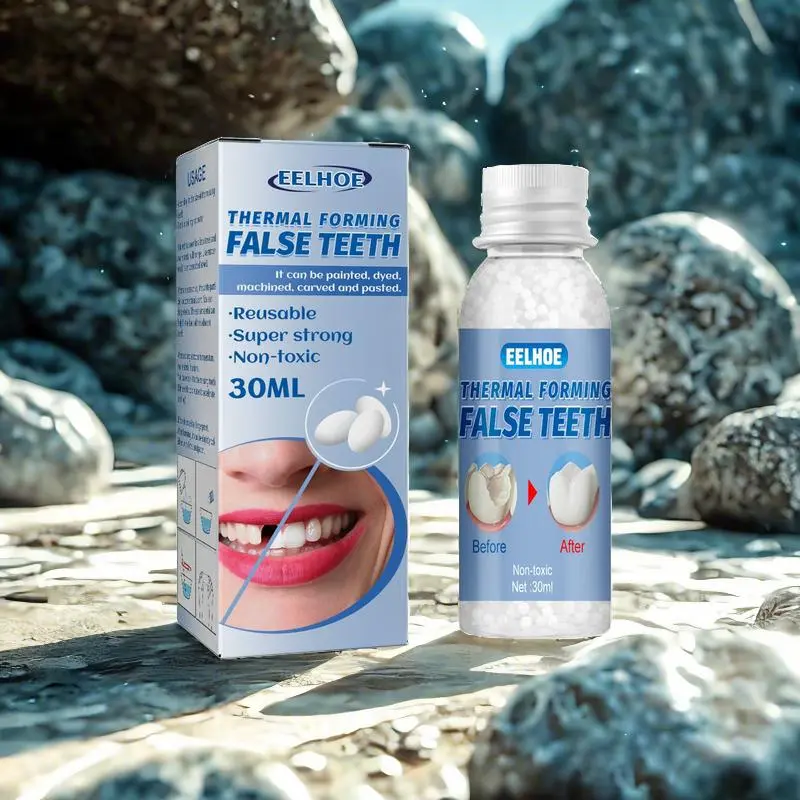 Denture Mouldable Kit for Fake Tooth Replacement and Temporary Cavity Fillings, Self-Molding Dental Resin for Oral Care, Temporary Tooth Filling, Moldable False Teeth, Shapeable Dentures