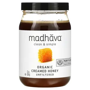 Madhava Clean & Simple, Organic Creamed Honey, Unfiltered, 22 oz (624 g)