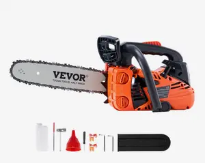 VEVOR Gas Chainsaw, 25.4CC 12" 1.2HP, Gasoline Powered Chain Saw, Handheld Cordless Petrol Chainsaws for Tree Wood Branch Cutting, Tree Trimming, Land Clearing, Farm Garden Ranch Forest Cutting Use