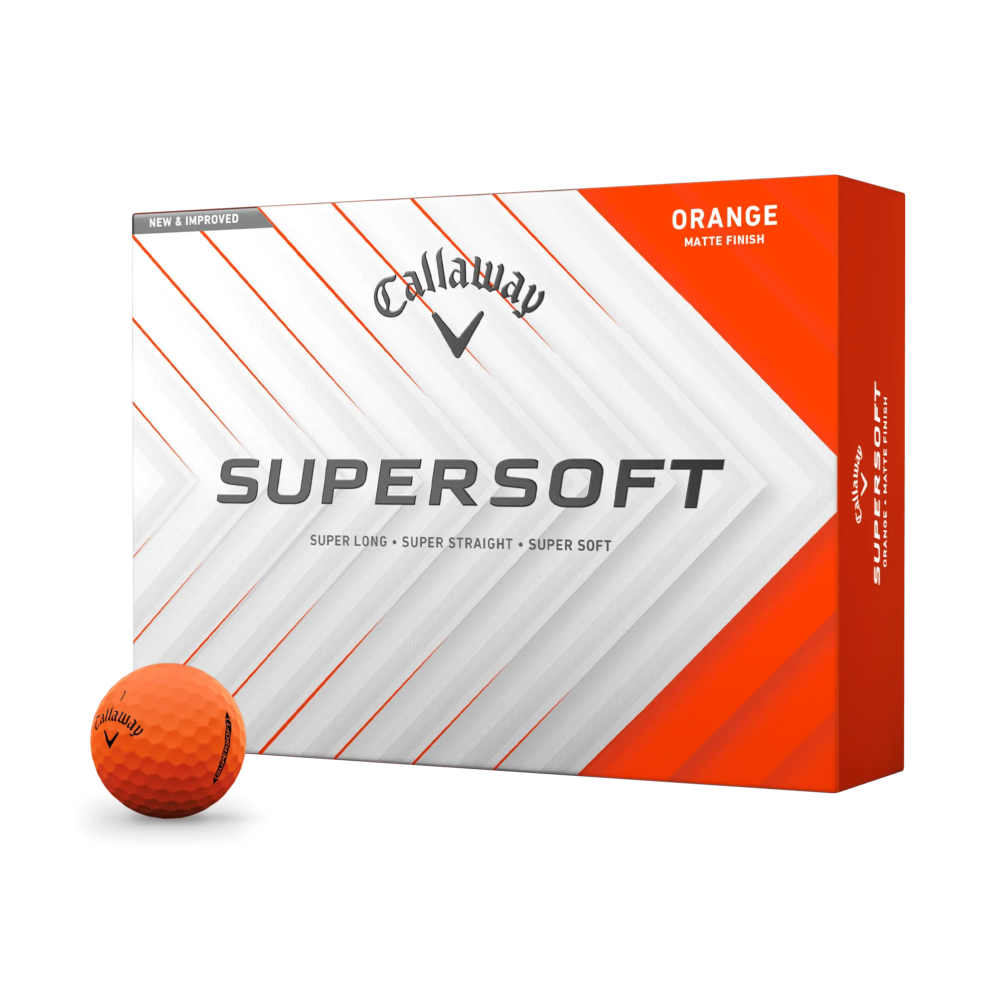 Callaway Supersoft Matte Orange Golf Balls for Increased Speed and Controlled Spin, with Exceptional Soft Feel