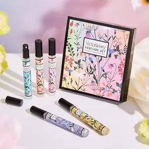 5-Piece Romantic Floral Perfume Gift Set, Perfume Gift Box, High-End Flower Fruit Scents, Fresh Long-Lasting Fragrance, Perfect for Dating and Commuting, Fragrance Gift Pack, Perfumes Set