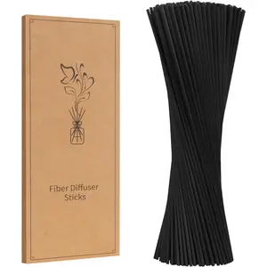 130pcs Reed Diffuser Sticks-10 Inch Black Fiber Reed Sticks,Diffuser Refills,Suitable for Diffusing Essential Oil Aromas(10/25cm)