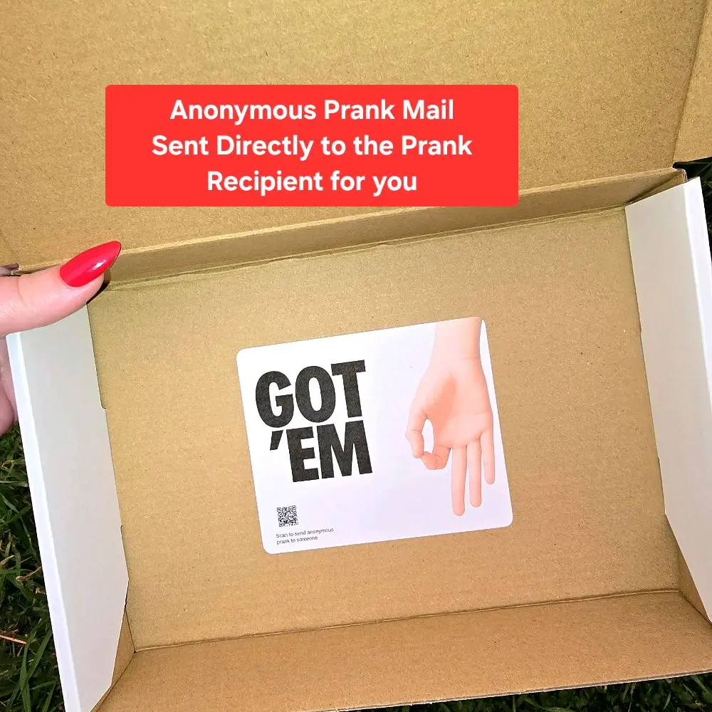 Prank Mail Got'Em Anonymously Sent to Your Friend, Family, Coworkers, Ex, Funny White Elephant Gag Gift