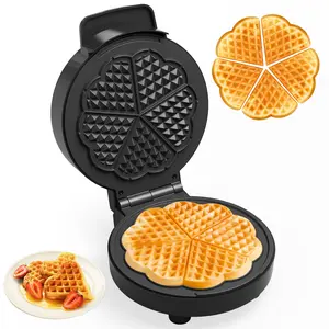 Sunvivi Heart Waffle Maker: 5 Heart Shaped Waffle Iron with Adjustable Temperature Control, Nonstick Waffle Machine with Indicator Light, Easy to Clean, Perfect Gift for Her, Kids and Families