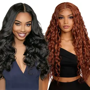 [Blend] Best Deal: Buy 1 Get 1 Free Blended Human Hair Lace Front Wig | 180% Density #1B Body Wave Hair Wig & #350 Ocean Wave Wigs #SummerVibes