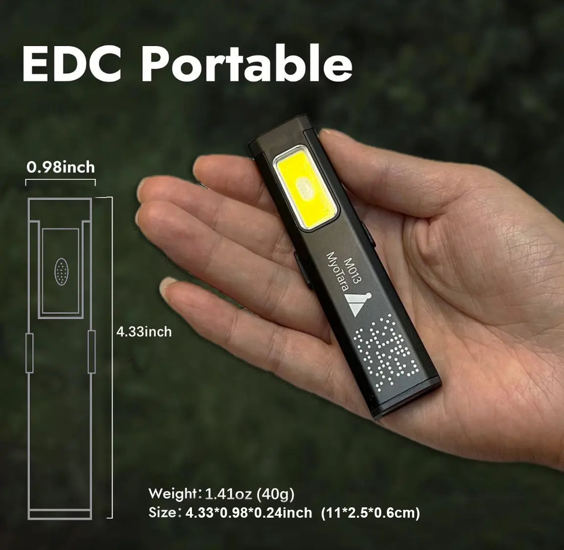 High Performance Portable LED Tactical Flashlight - Compact Mini, Aluminum Alloy Frame, Everyday Carry (EDC), Dual Light, Magnetic Base, Hat Clip, Red Blue Strobe, High Lumen, USB Rechargeable Wireless Spotlight, Hiking Essential