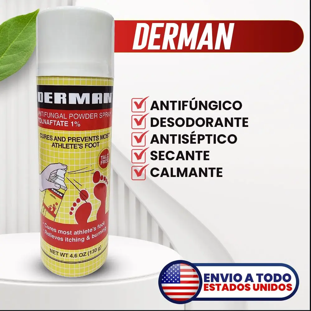 Derman Antifungal Powder Spray, Us, Soothing, Single Item, Foot Care Products, Daily