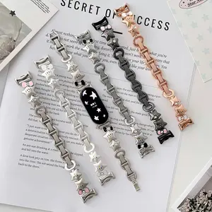 Bowknot star metal watch strap suitable for Xiaomi Mi Band 10/9/8 generation