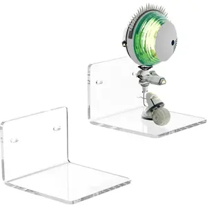 4 Inches Clear Small Wall Shelves, 4mm Thickness Small Floating Shelf for Figures, Cameras, Speakers, 2 Pack