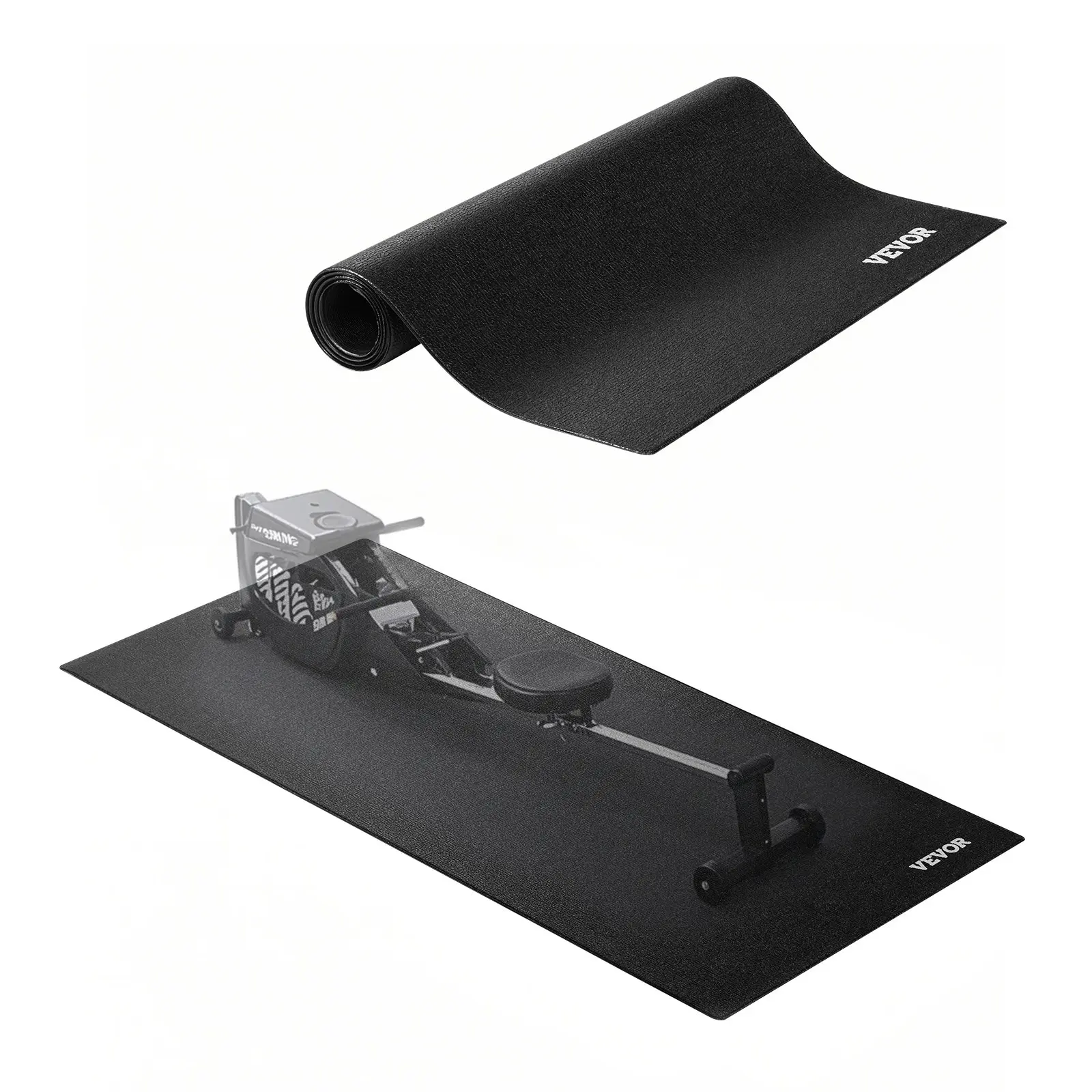 【DealsForYouDays】VEVOR Fitness Mat, 23.62"x51.18"x0.16" High-Density PVC Waterproof Exercise Flooring, Shock-Absorbent Durable Non-Slip Floor Protector for Carpet, Elliptical, Home Gym Use