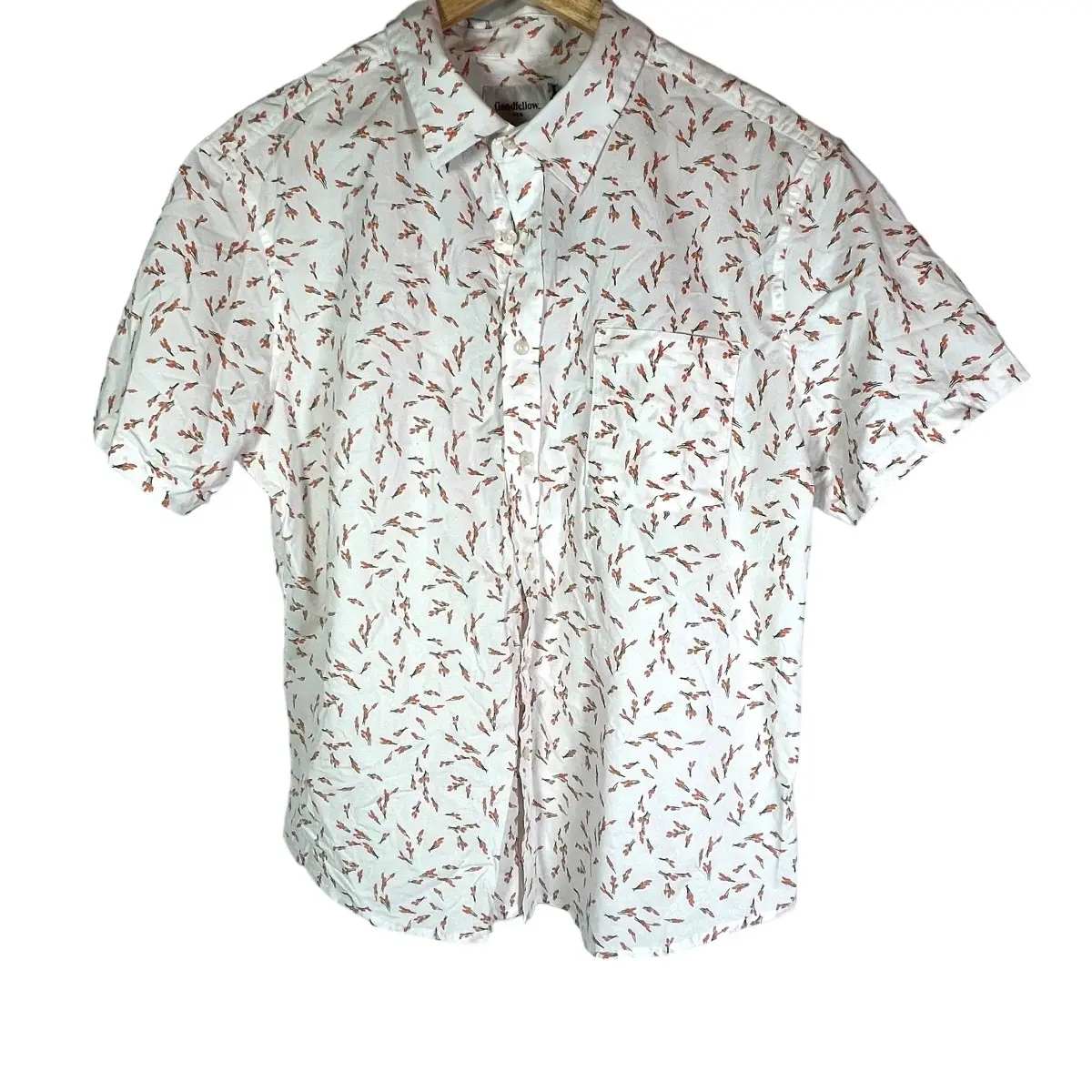 Goodfellow Collared Short Sleeve Shirt XL Tropical Floral Top Menswear
