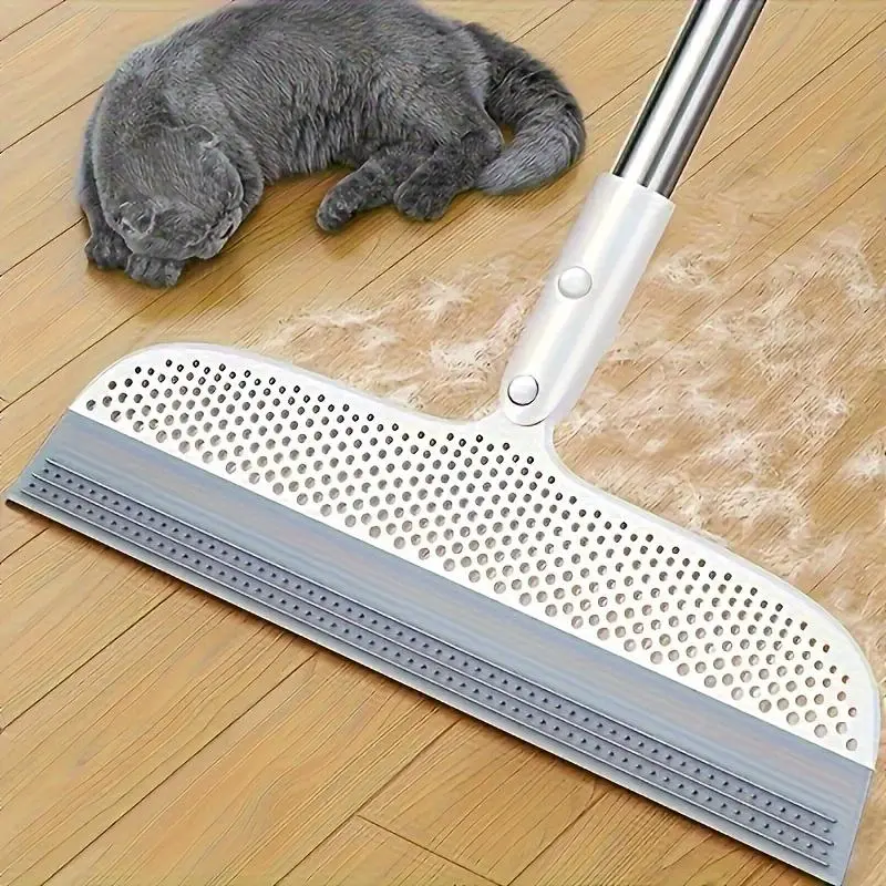 Long Handle Broom, 1 Count Detachable 180° Angle Rotatable Broom, Durable Plastic Handle Broom, Suitable for Hard Floors and Carpets, Cleaning Tool, Deshedding Tool, Hair Removal