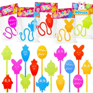 Easter Basket Stuffers for Toddlers 40 Pack, Non Candy Easter Sticky Hands Egg Hunt Fillers Supplies for, Small Party Favor Fidget Toys Classroom Gifts Prize Goodie Treat Bag Stuff for Boys Girls