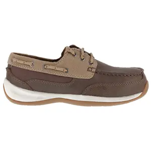 Rockport Works Womens Sailing Club Slip Resistant Steel Toe  Work Safety Shoes Casual - Brown