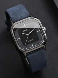 Elegant Fashion Business Leather Strap Square Men's Watch, Rectangular Analog Quartz Watch, Perfect Gift for Valentine's Day and Birthday