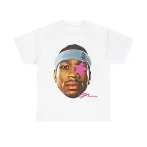 Allen Iverson Inspired Vintage Graphic T-shirt, Heavy Cotton Tee, Basketball Streetwear, 90s Styled AI Shirt, HipHop Vibes, Y2K Aesthetic, Throwback Classic, Casual Menswear, Retro Top, Comfy Day, Oversized Smooth Underwear Man