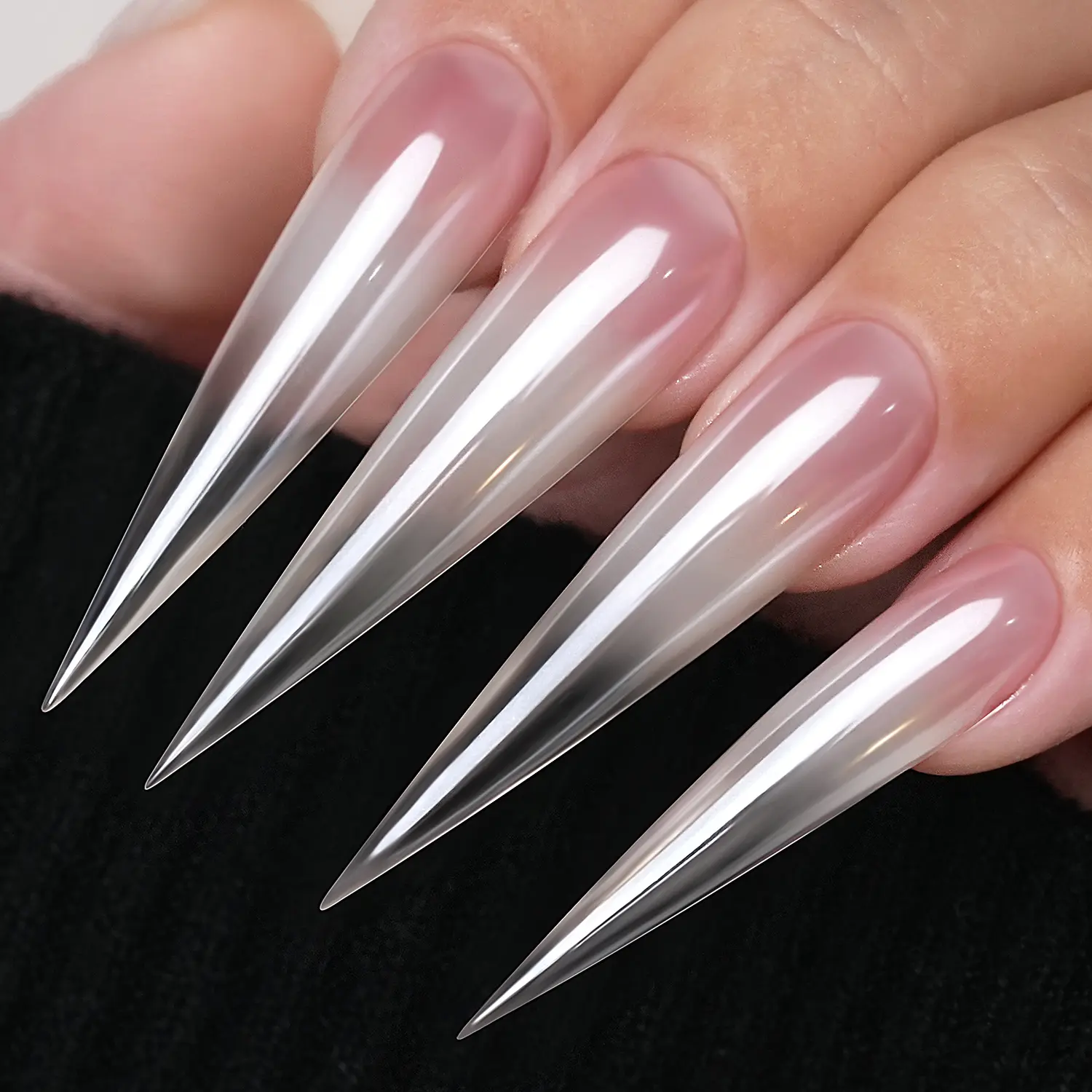 YOKEFELLOW GleamTap Cushion Aurora Chrome Nail Powder GT211 Magic White Nail Chrome Powder Magic Mirror Effect Super Shine Aurora Metallic Chrome Powder Chrome Mirror Nail Powder Nail Art Glitter Decoration for Home DIY Salon Manicure