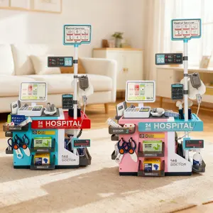 Mini Medical Station Doctor Set, Pretend Play Set, Boy and Girl Simulation Medical Station, 49 Pieces, Durable, Lights and Sounds, Suitable for Kids Aged 3 and Up