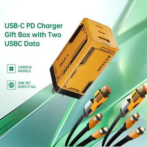 2026 Racktodoor USB-C PD Charger Gift with Two USBC Data Cables for MacBook iPhone 15/16 iPad Samsung Laptops & Smartphones Cellphone Charging Electronic Oi certification