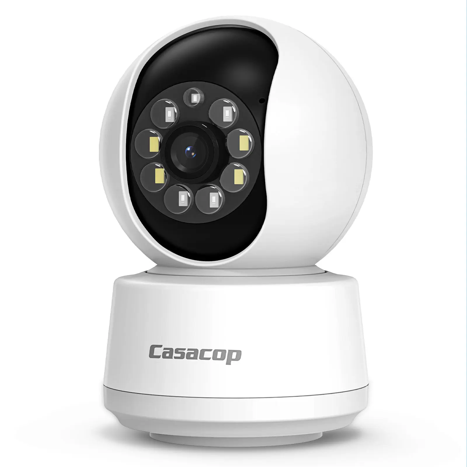 CASACOP Smart Security Camera, 2K Home Security Camera, Pan & Tilt 2.4Ghz Indoor IP Camera, with Person Detection, Phone App 2-Way Audio, Compatible with Alexa and Google Assistant