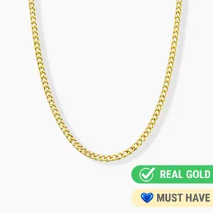 14K YELLOW GOLD CUBAN CHAIN 2MM