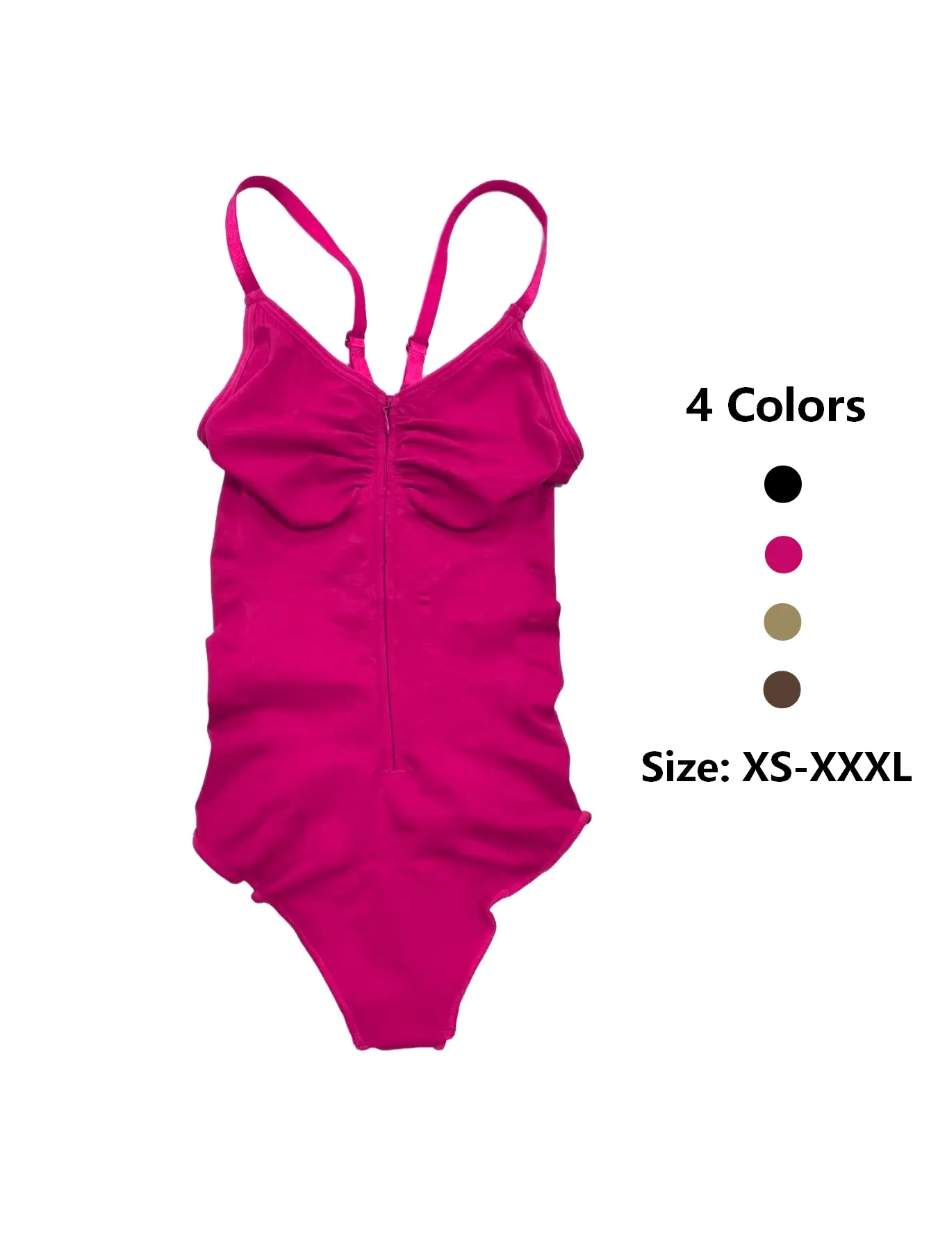 Women's Minimalist Seamless Zipper Elastic Shapewear Bodysuit, Fit, Comfortable Abdomen Control & Butt Lifting, Trendy Waist Slimming One-Piece Suit Underwear, Body Shaping Underwear, Body Sculpting Compression, Breathable