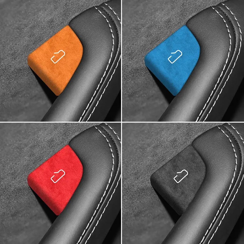 For Tesla Model 3 (2024+) & Model Y (2025+) - Interior Decorative Sticker Set with Door Switch Button Covers, Crafted from Alcantara, Scratch-Resistant, Protective & Easy to Install, Car Interior Decor, Decal, Car Stickers, Car Accessory, Auto Accessories