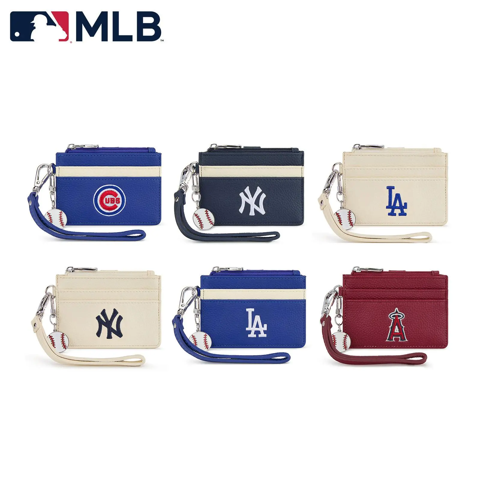 MLB PU Leather Wristlet - Women's Wallet, Mens Wallet, Embossed Baseball Team Logo Card Holder, Smart Organized Zip Accessory for Game Day & Everyday Use 113