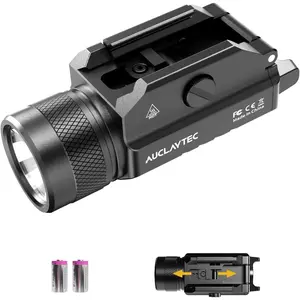 AUCLAYTEC 1200 Lumen Pistol Light Mounted Tactical Flashlight, Gun Light with Strobe Mode, Weapon Flashlight for GL and Picatinny Rail (Without Laser, None Rechargeable)