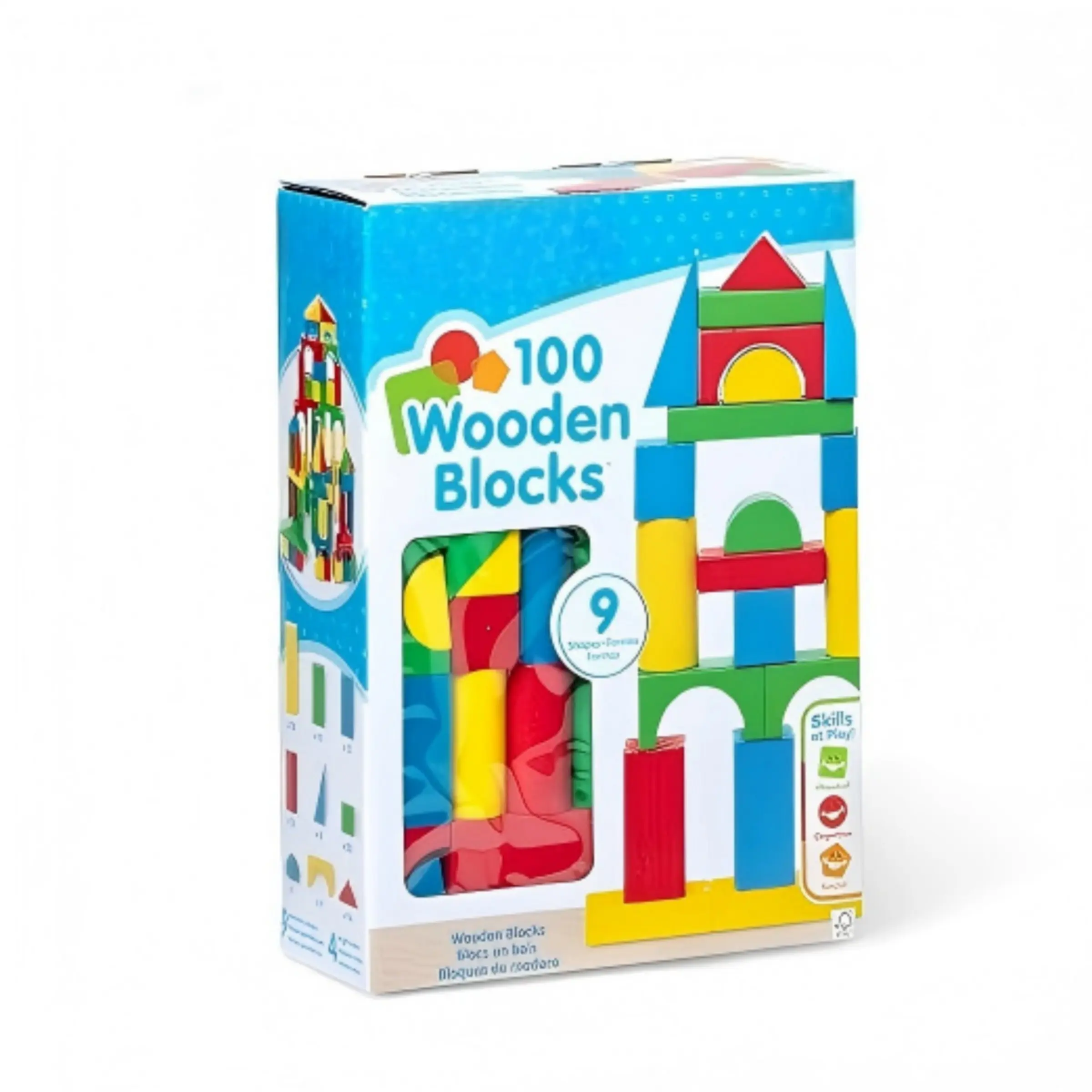 Classic Educational Sorting & Stacking Wooden Building Blocks Play Toy