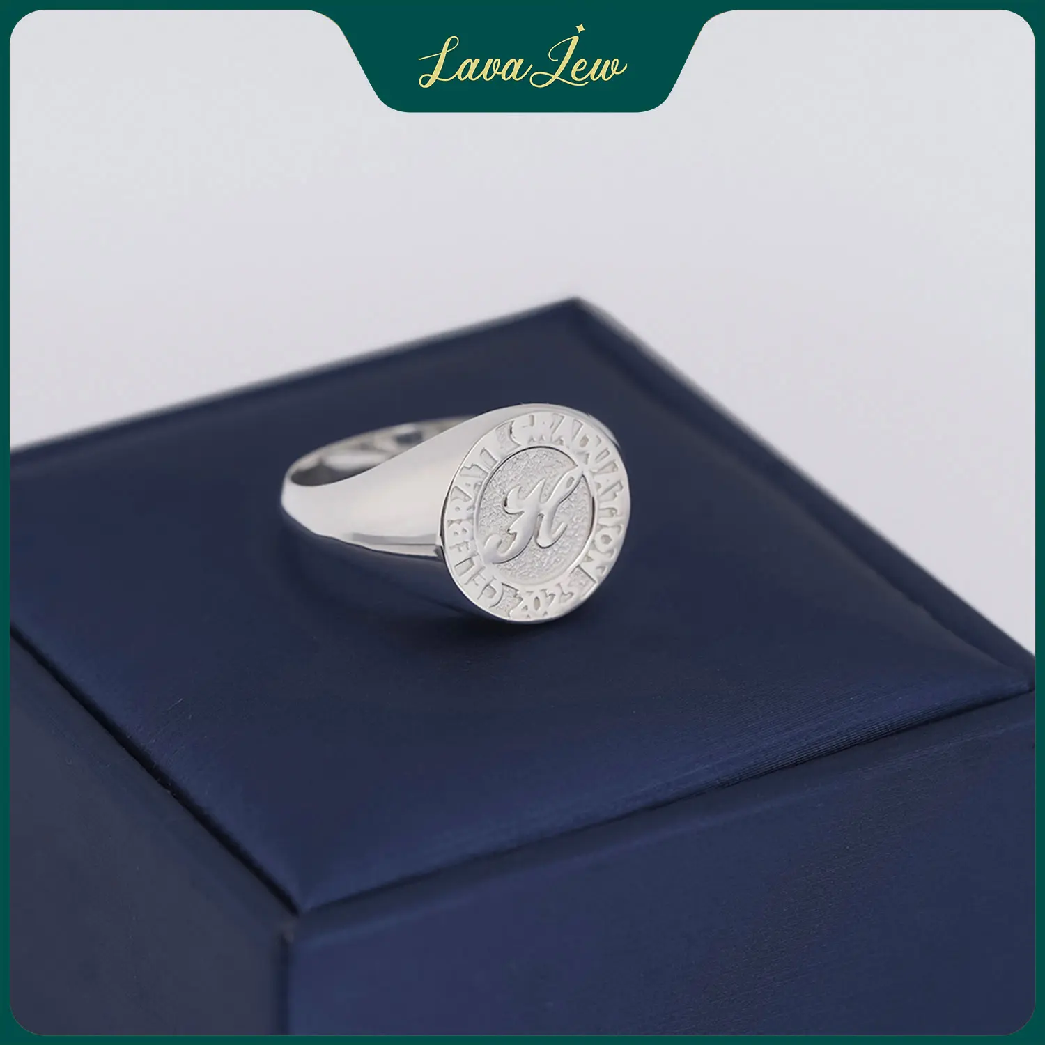 LavaJewelry, Grad Crest Ring, 925 Sterling Silver Ring, Silver Ring for Men, Women and Girls