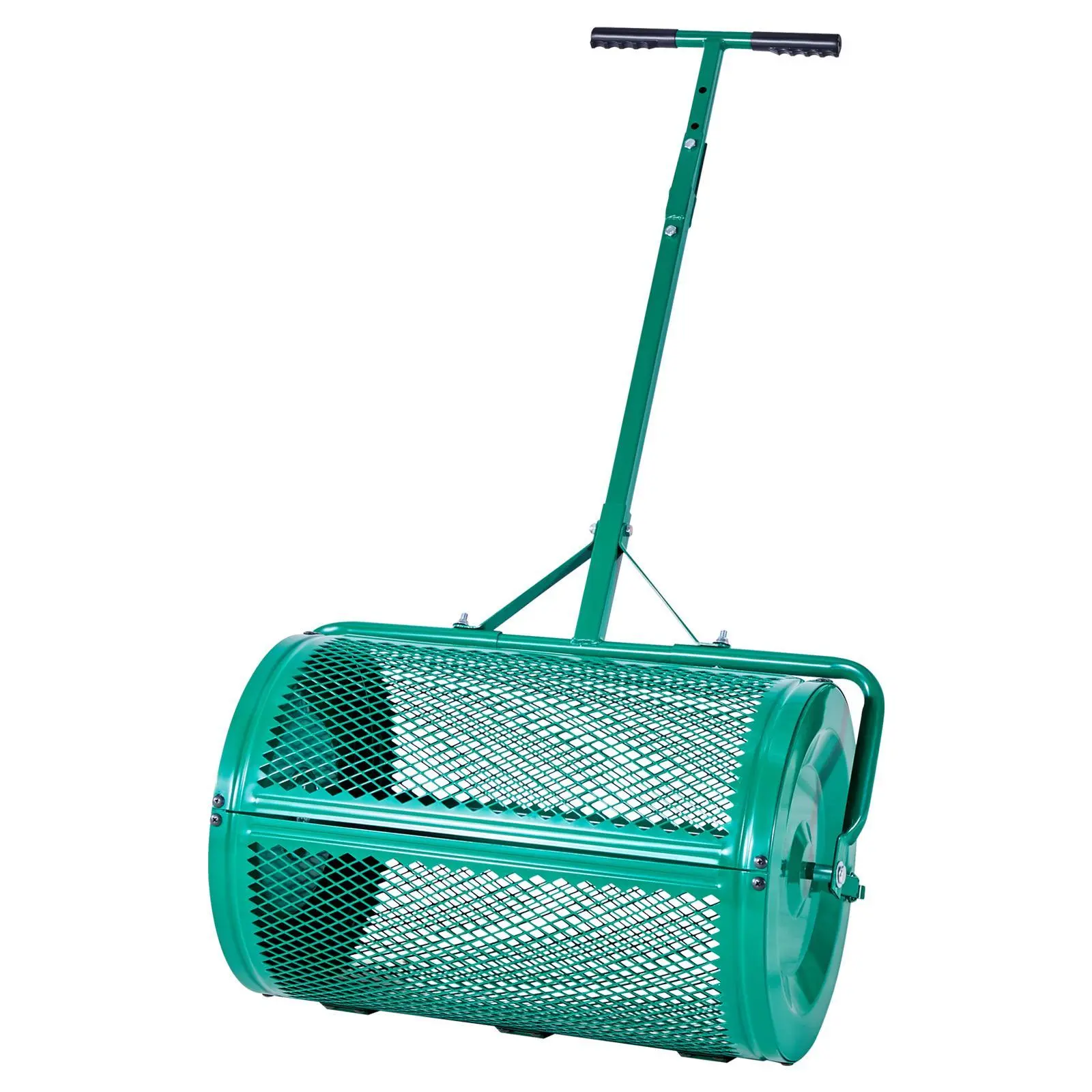 【SummerFinds】VEVOR Compost Spreader,  24 in Wide Peat Moss Spreader with Push/Tow Handle, 4 Heights Adjustable, Powder-Coated Steel Garden Peat Moss Roller, Heavy Duty Grass Seed Spreaders for Planting Seeding