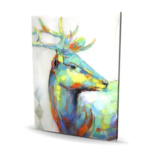 212 MAIN Modern Abstract Deer Wall Art (Modern Abstract Art) - 36x48 in. Turquoise Spotted Animal Print, Nature-Infused Home Decor, Room Accent, Thoughtful Housewarming Gift