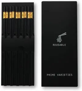 PrimeVarieties Premium Fiberglass Chopsticks – 5 Pairs, 9.4in Reusable Cutlery & Tableware, Non-Slip, Lightweight, Dishwasher-Safe Gift Set