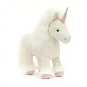 Jellycat Bashful Isadora Unicorn Plush Toy, Soft White Unicorn Stuffed Animal with Pink Horn, Cute Gift for Girls, Kids & Collectors