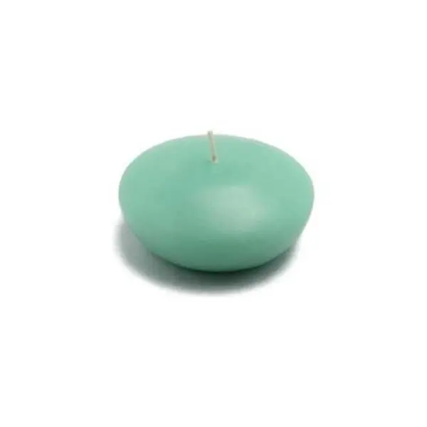Zest Candle CFZ-054 3 in. Aqua Round Unscented Water Floating Decorative Candles - 12 Pieces, Clean Burn, Long Burn Time, Home Accent for Ambiance, Floating Candles