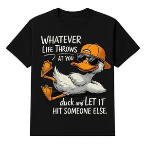 Unisex Funny Duck Meme Graphic T-Shirt - Humorous Quote Print, Trendy Streetwear Top, Summer Outfit, Ideal Gift for Men and Women