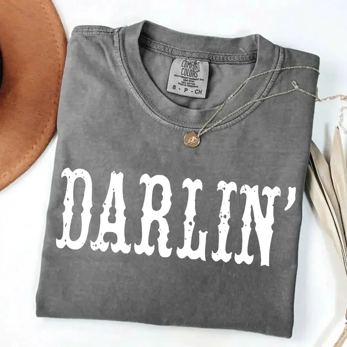 Comfort Colors Darlin Shirt, Western Graphic Tee, Cowgirl Shirt, Southern Girl Tee, Country Concert Outfit, Rodeo Fashion Shirt, Vintage Comfort Colors Tee - The Tamo