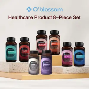 O'blossom Daily Nutrition Combo Set - 8-Piece Multi-Supplement Bundle for Everyday Health Dietary Support with Liver Health, Joint Support, and Stress Relief