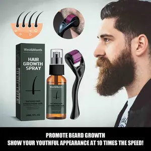 Moustache Spray Set Biotin Peptide Beard Growth Serum TikTok’s  AlphaGrooming2025 Trend Thickening Facial Hair Treatment For Men Fast Results In 7 Days Hydration Boost & Styling Perfection Ginseng Herbal