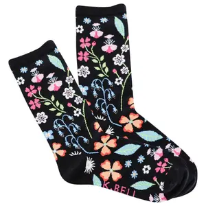 K. Bell Womens Floral Sock Crew Socks