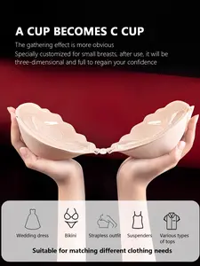 Thickening Invisible Push Up Breast Pads for Wedding Dresses, Maximizing Support for All Seasons, Casual Style Breast Enhancers Bra
