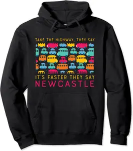 Take the Highway Newcastle Funny UK Humor Traffic Traveler Pullover Hoodie - Tatyanata Shop 84B09GPHKPH5