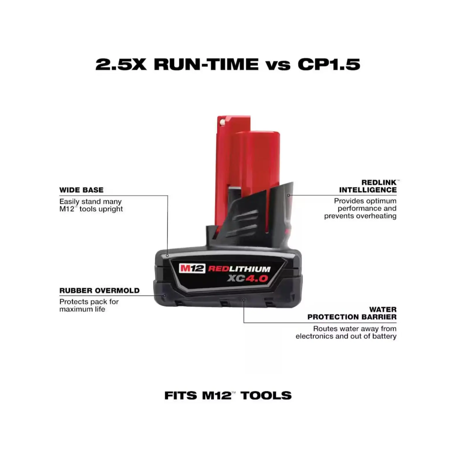 Milwaukee M12™ XC 4.0 Ah Battery Milwaukee M12™ XC 4.0 Ah Battery