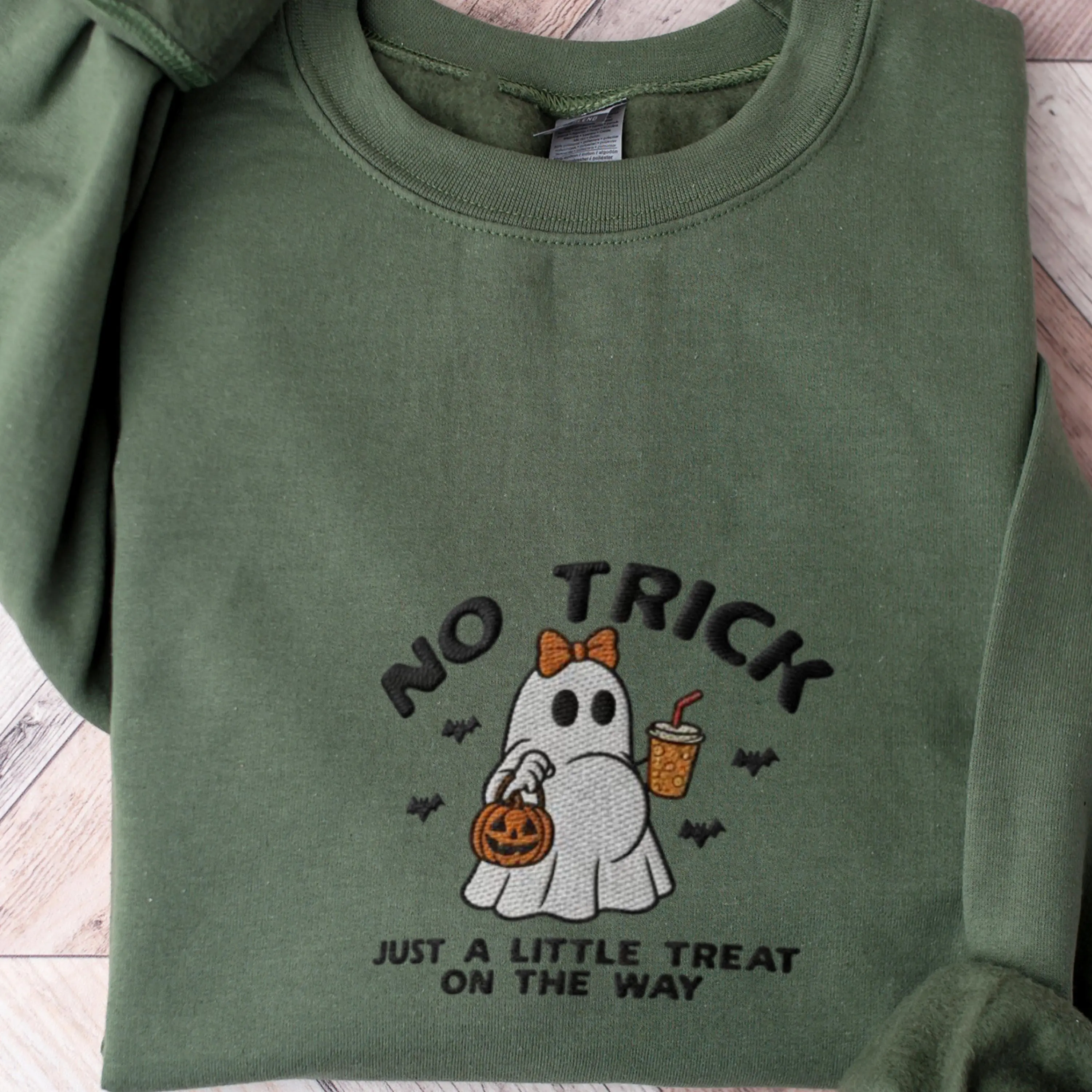 Embroidered Pregnancy Ghost Sweatshirt Embroidered Halloween Shirt Funny Pregnancy Announcement Shirt Mommy To Be Growing A Little Baby
