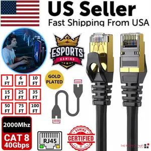 Ultra-Fast Cat 8 Ethernet RJ45 Cable for High-Speed 40Gbps Network Connectivity and Gaming