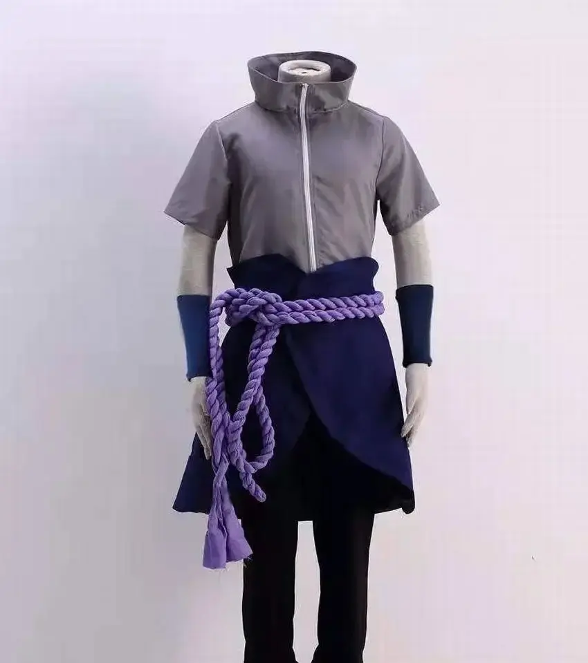 Anime Uchiha Sasuke Cosplay Costume Top Pants Belt Cos Convention Gift Adult Version Unisex
